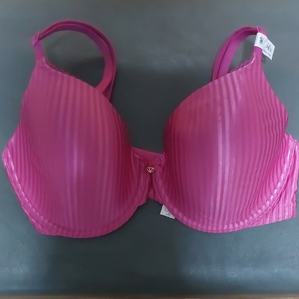 Victoria's Secret Vibrant Pink Bra Lightly Lined 34DD NWT